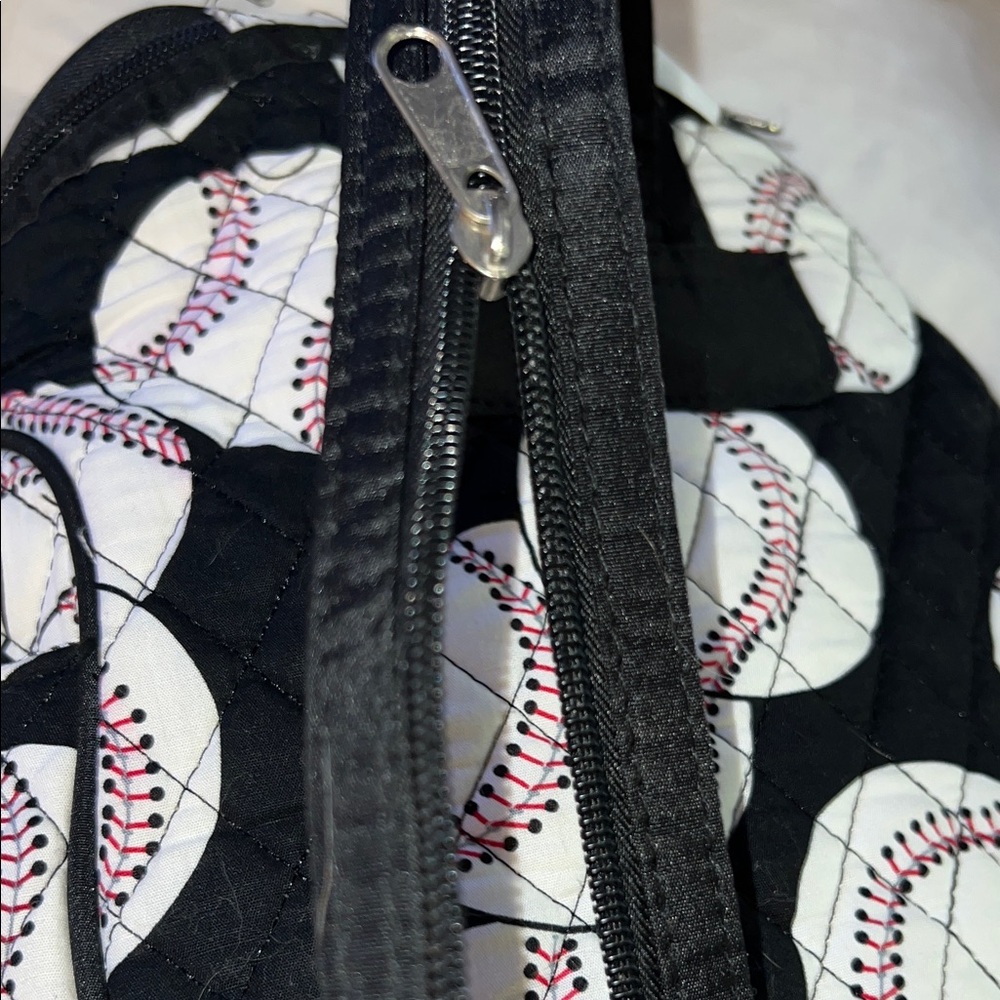Quilted Baseball Pattern Backpack - Picture 5 of 16